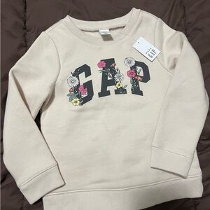 GAP Cream Sweatshirt with Floral Logo